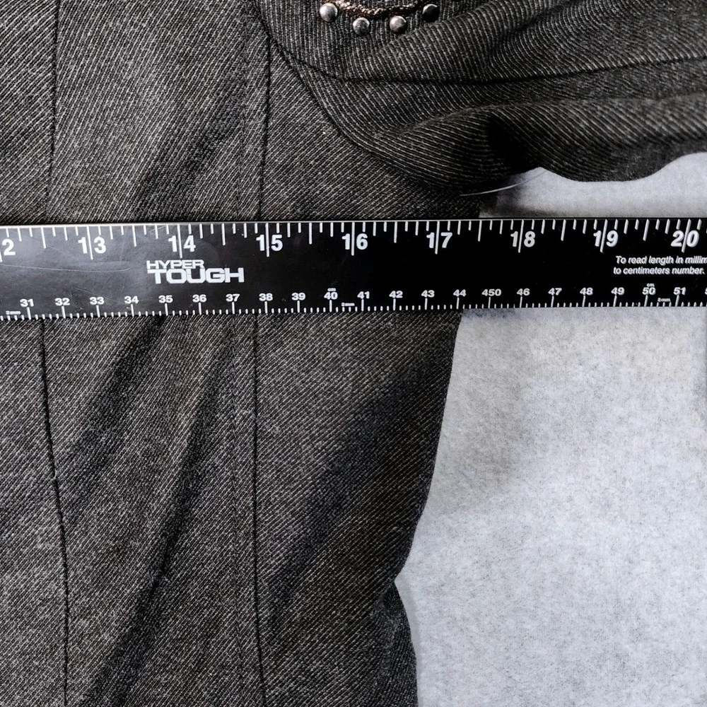 Free People Embroidered Military Coat Women 2 Grey Studded Fit Flare Victorian
